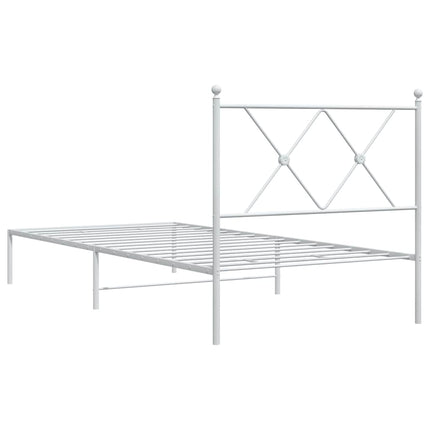 sengeramme med sengegavl 90x190 cm metal hvid