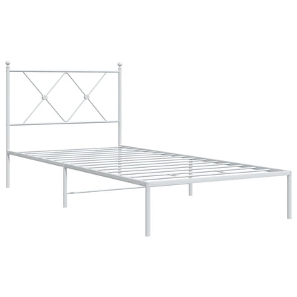 sengeramme med sengegavl 90x200 cm metal hvid