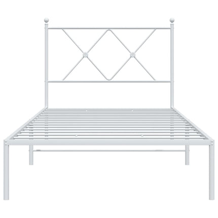 sengeramme med sengegavl 90x200 cm metal hvid