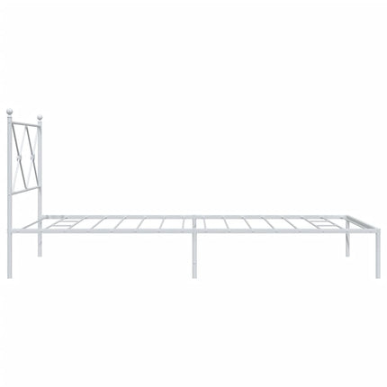 sengeramme med sengegavl 100x200 cm metal hvid