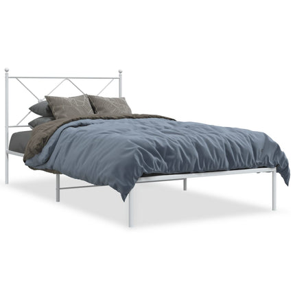sengeramme med sengegavl 107x203 cm metal hvid