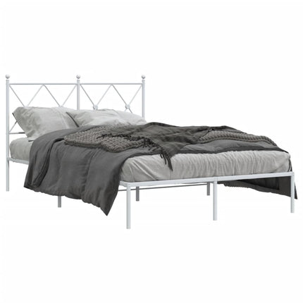 sengeramme med sengegavl 120x200 cm metal hvid