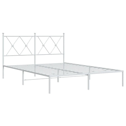sengeramme med sengegavl 135x190 cm metal hvid