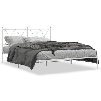 sengeramme med sengegavl 140x190 cm metal hvid