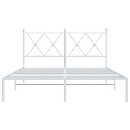 sengeramme med sengegavl 140x200 cm metal hvid