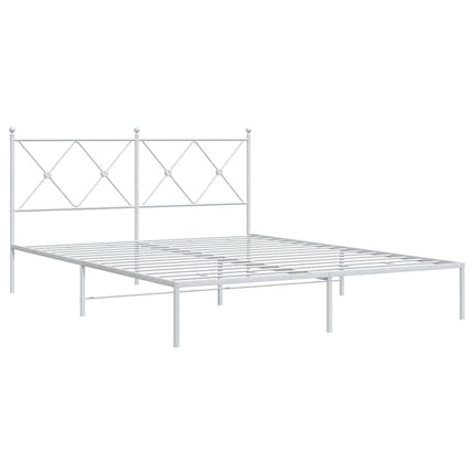 sengeramme med sengegavl 150x200 cm metal hvid