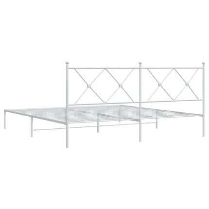 sengeramme med sengegavl 180x200 cm metal hvid