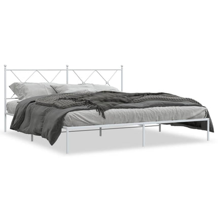 sengeramme med sengegavl 183x213 cm metal hvid