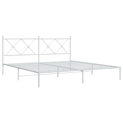 sengeramme med sengegavl 183x213 cm metal hvid