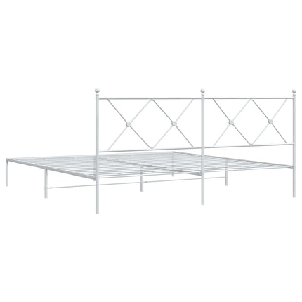 sengeramme med sengegavl 183x213 cm metal hvid