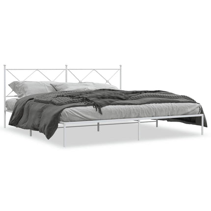 sengeramme med sengegavl 193x203 cm metal hvid