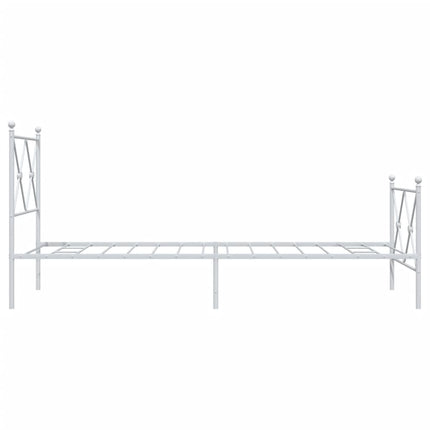 sengeramme med sengegavl og fodgærde 80x200 cm metal hvid