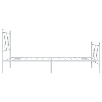 sengeramme med sengegavl og fodgærde 90x200 cm metal hvid