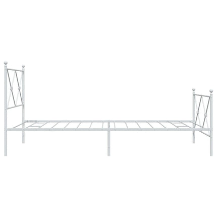 sengeramme med sengegavl og fodgærde 107x203 cm metal hvid