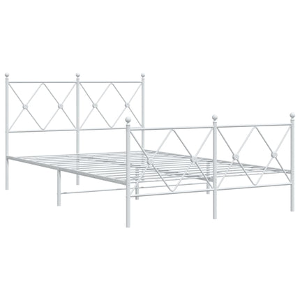 sengeramme med sengegavl og fodgærde 120x190 cm metal hvid