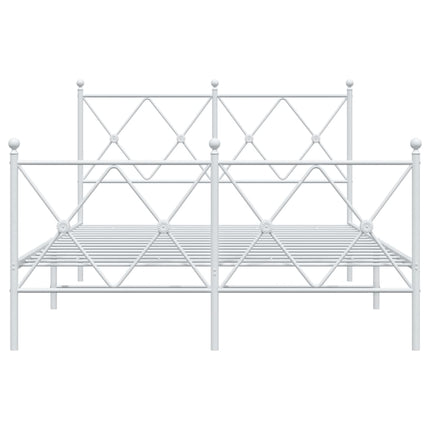 sengeramme med sengegavl og fodgærde 120x190 cm metal hvid