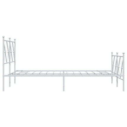 sengeramme med sengegavl og fodgærde 120x190 cm metal hvid