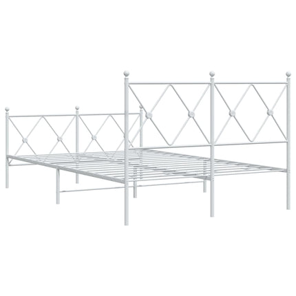 sengeramme med sengegavl og fodgærde 120x190 cm metal hvid