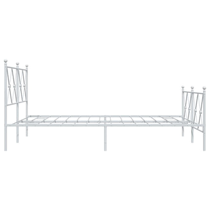 sengeramme med sengegavl og fodgærde 137x190 cm metal hvid