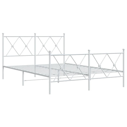 sengeramme med sengegavl og fodgærde 140x190 cm metal hvid
