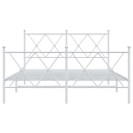 sengeramme med sengegavl og fodgærde 140x190 cm metal hvid