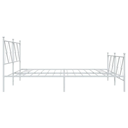 sengeramme med sengegavl og fodgærde 183x213 cm metal hvid