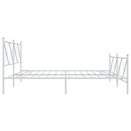 sengeramme med sengegavl og fodgærde 200x200 cm metal hvid