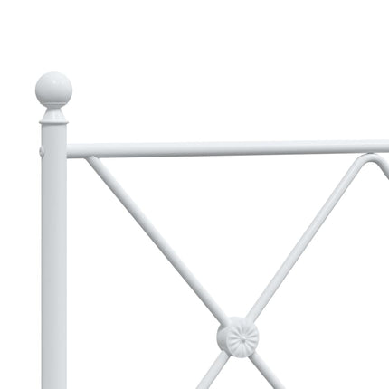sengeramme med sengegavl og fodgærde 200x200 cm metal hvid