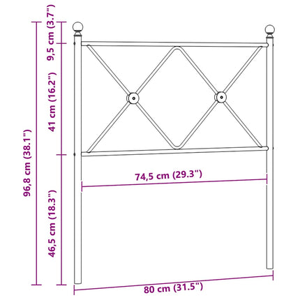 udskiftningsgavl 75 cm metal hvid