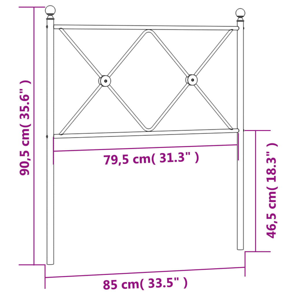 udskiftningsgavl 80 cm metal hvid