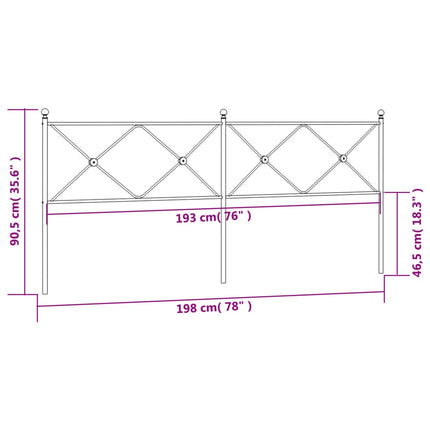 udskiftningsgavl 193 cm metal hvid