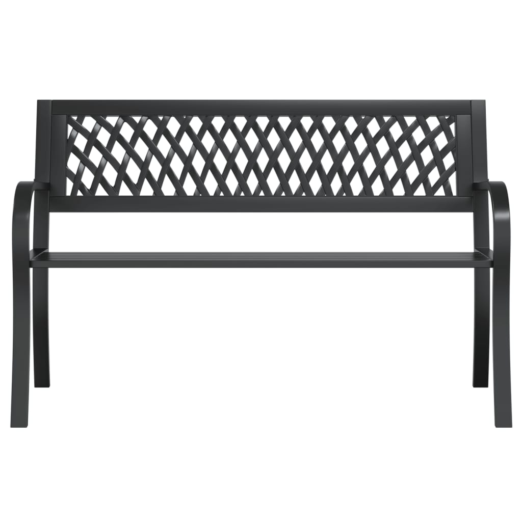 havebænk 120 cm stål sort