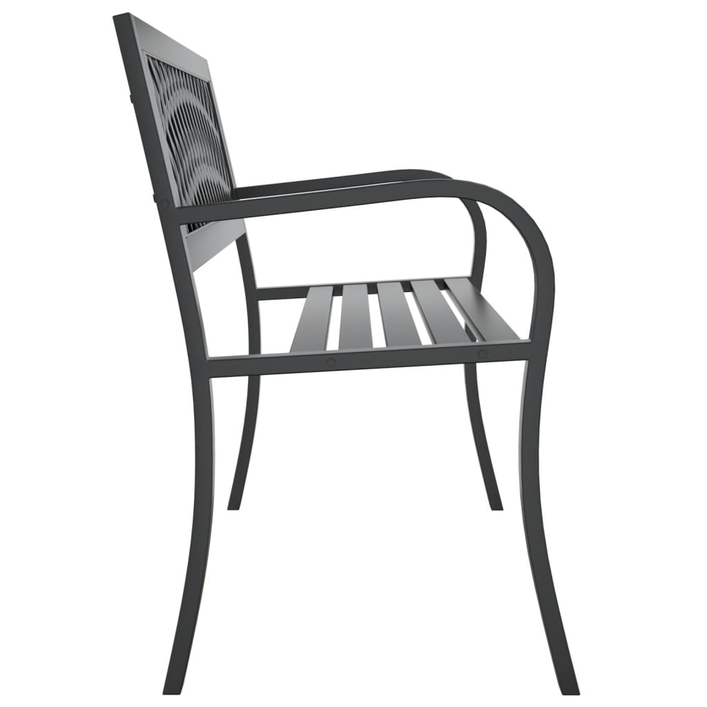 havebænk 120 cm stål sort