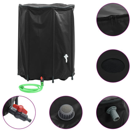 vandtank med hane sammenfoldelig 750 l PVC