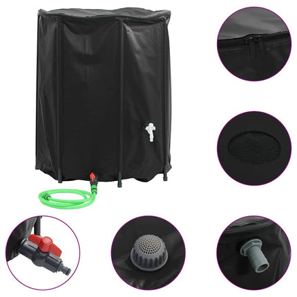 vandtank med hane sammenfoldelig 1250 l PVC