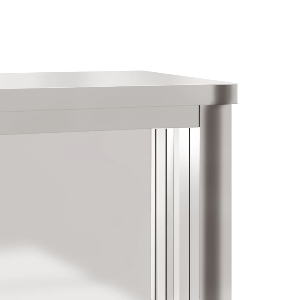 køkkenskab m. skydelåger væghængt rustfrit stål