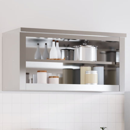 væghængt køkkenskab med hylde rustfrit stål