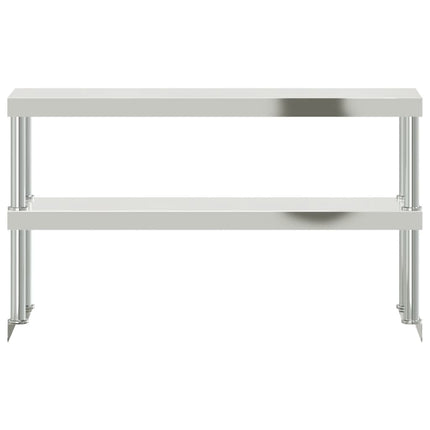 tophylde til arbejdsbord 110x30x65 cm 2 niveauer rustfrit stål