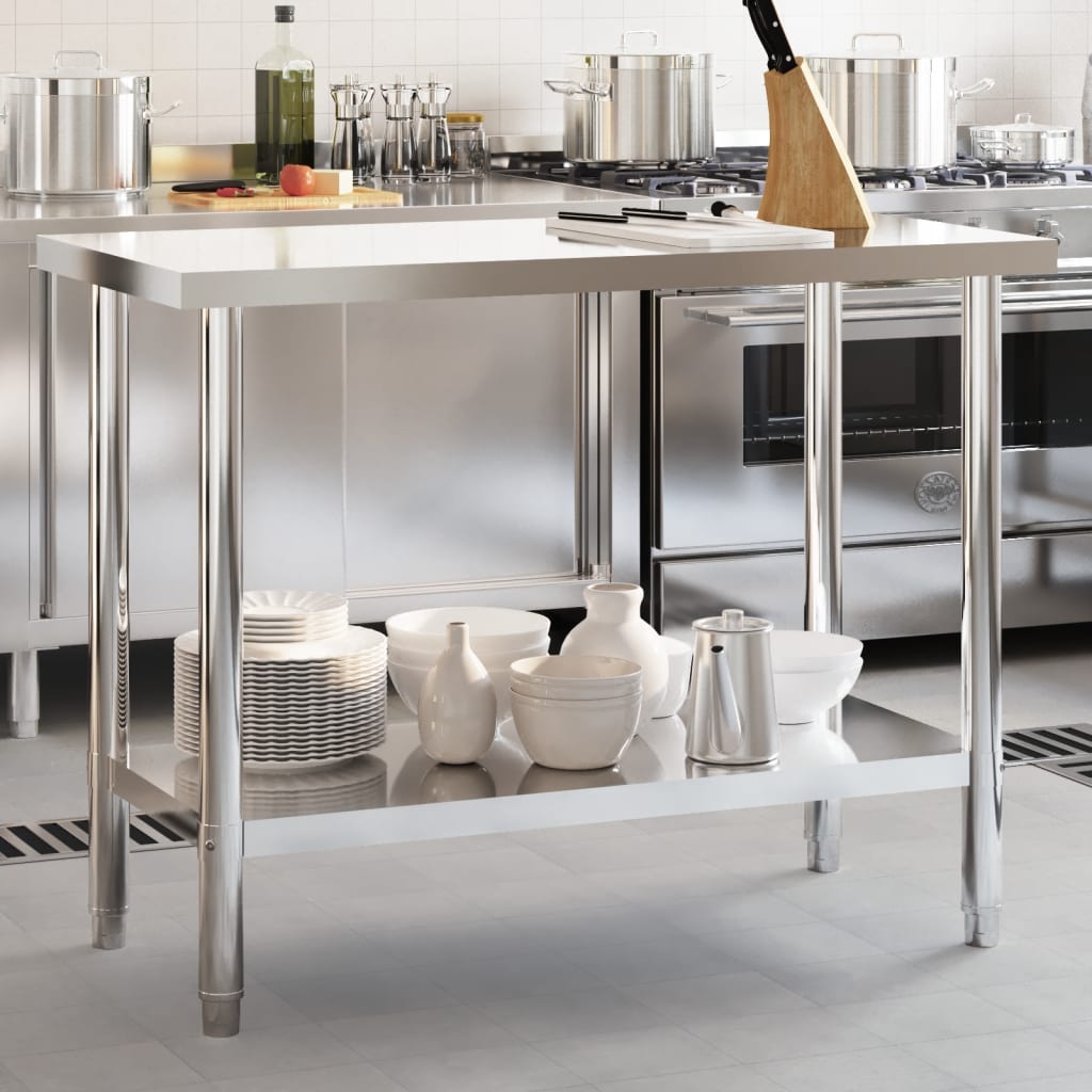 arbejdsbord til køkken 110x55x85 cm rustfrit stål