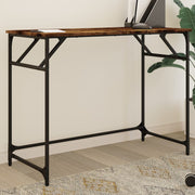 skrivebord 100x45x76 cm konstrueret træ og stål røget eg