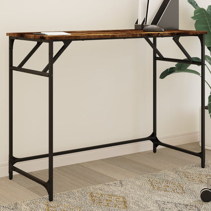 skrivebord 100x45x76 cm konstrueret træ og stål røget eg