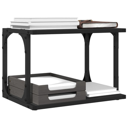 printerstativ 2 hylder 41x28x33,5 cm konstrueret træ sort