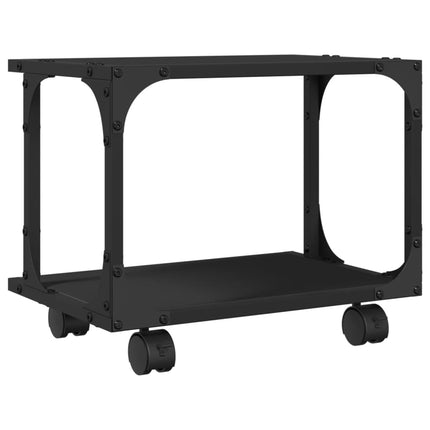 printerstativ 2 hylder 41x28x33,5 cm konstrueret træ sort