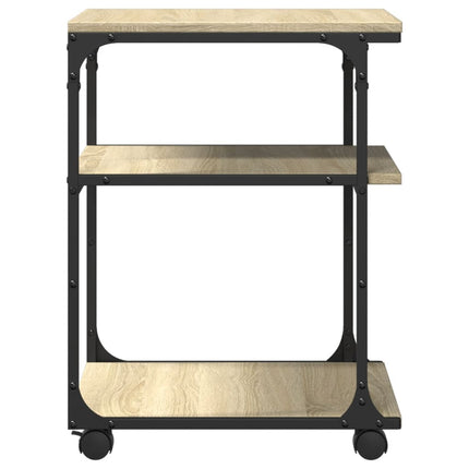 printerstativ 43x48x64 cm 3 hylder konstrueret træ sonoma-eg