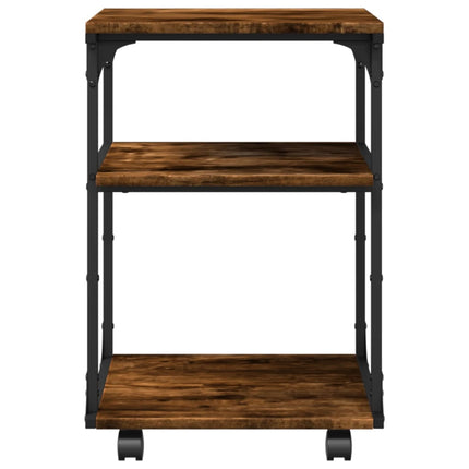 printerstativ 43x48x64 cm 3 hylder konstrueret træ røget sonoma