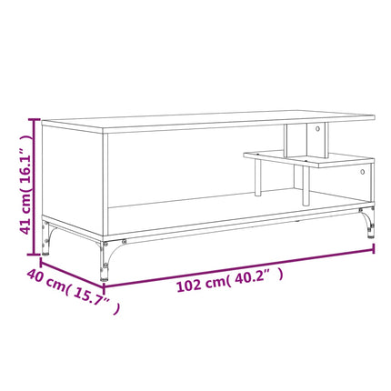 tv-bord 102x40x41 cm konstrueret træ og stål røget eg