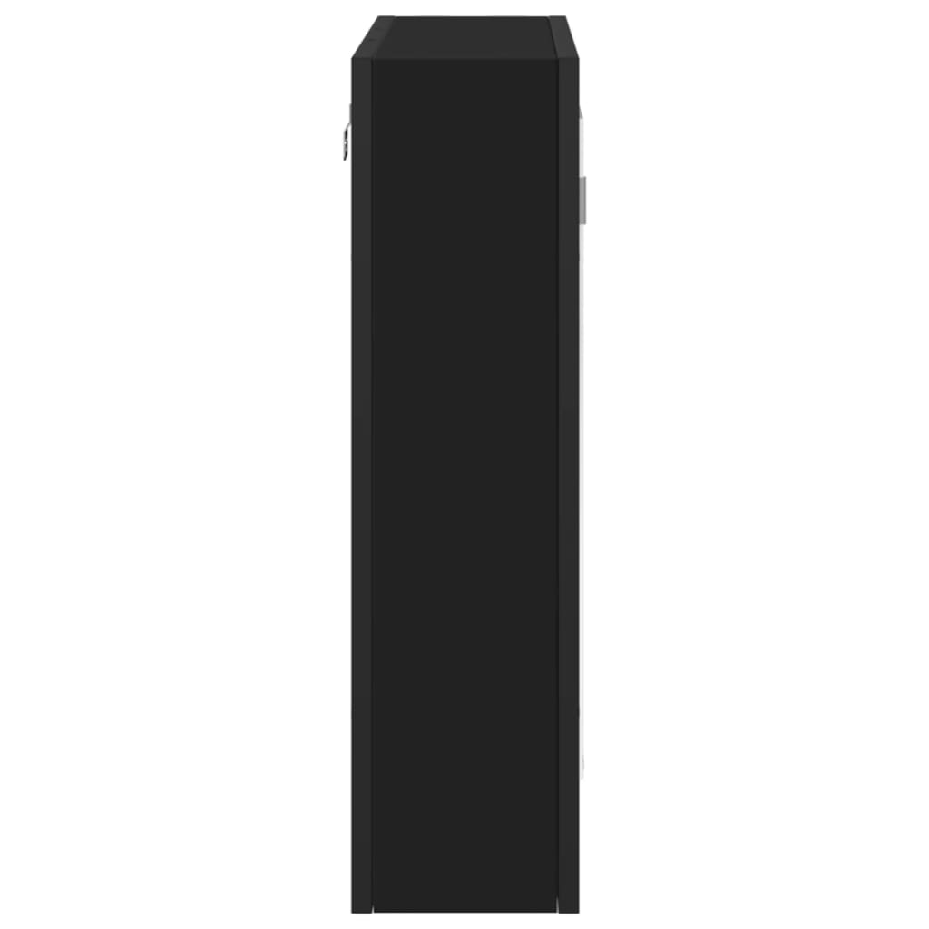 badeværelsesskab med spejl 60x16x60 cm konstrueret træ sort