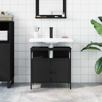 underskab til håndvask 60x30x60 cm konstrueret træ sort