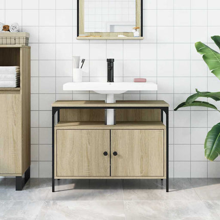 underskab til håndvask 80x30x60 cm konstrueret træ sonoma-eg