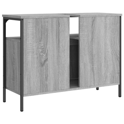 underskab til vask 80x30x60 cm konstrueret træ grå sonoma-eg